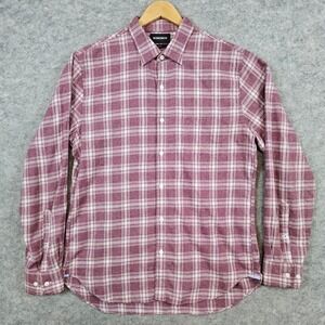 Bonobos Men's Mauve Plaid Size XL Light Flannel Shirt Slim Fit One‎ Pocket  Soft